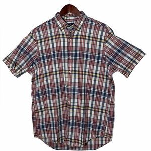 Ralph Lauren Short Sleeve Button Up Multi Color Plaid Shirt Sz Large men